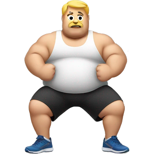 a fat man working out emoji