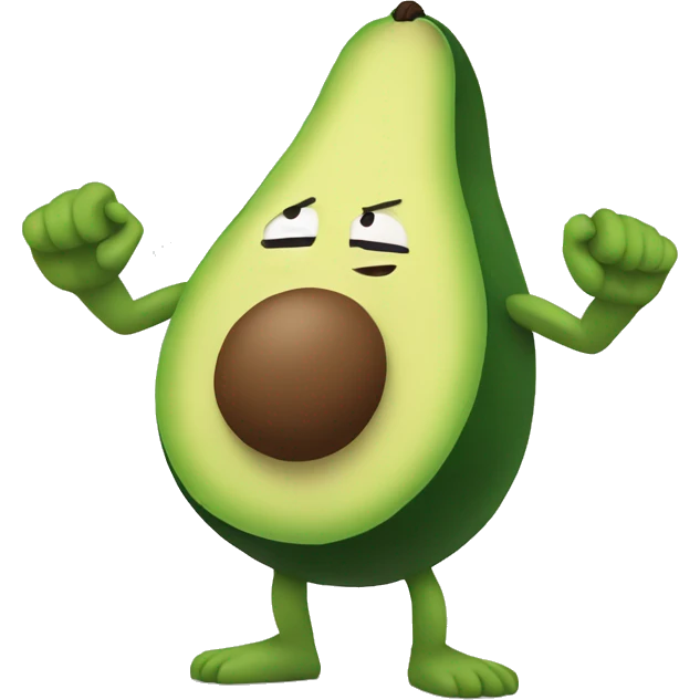 avocado with pumped arms emoji
