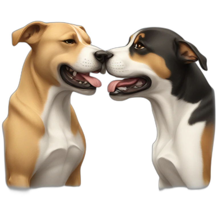 Two dogs fighting emoji