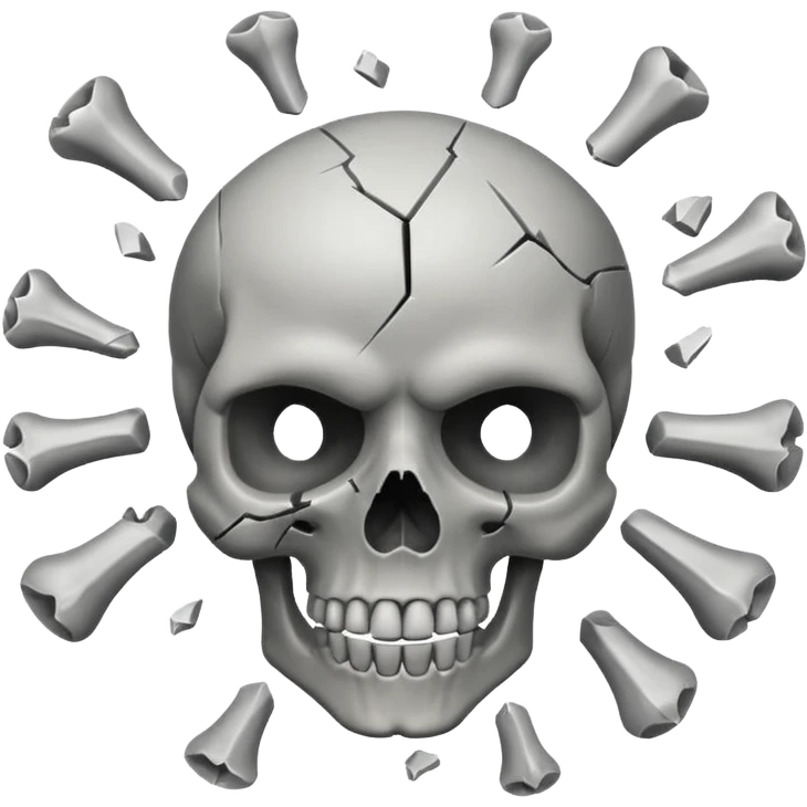Skull emoji mixed with exploding head emoji emoji
