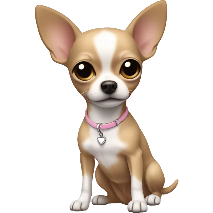 girly chihuahua colour khaki with a white line in her head emoji