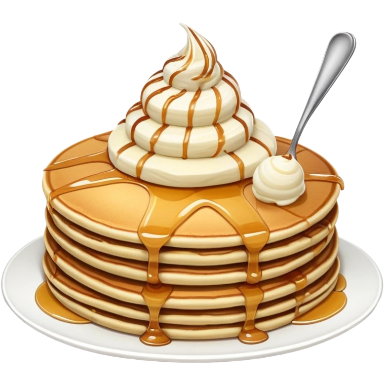 Pancakes eating ice cream emoji