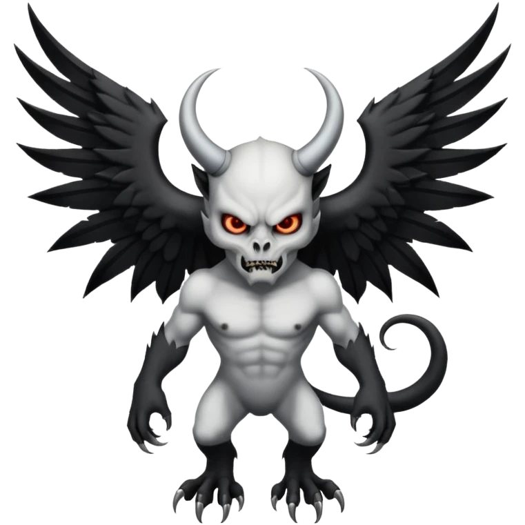 black and white wings demon emoji