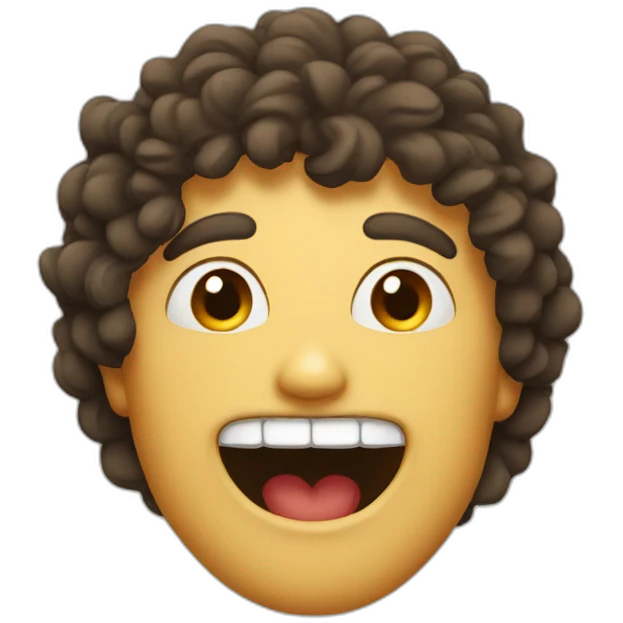 man funny face teeth on top mouth emoji