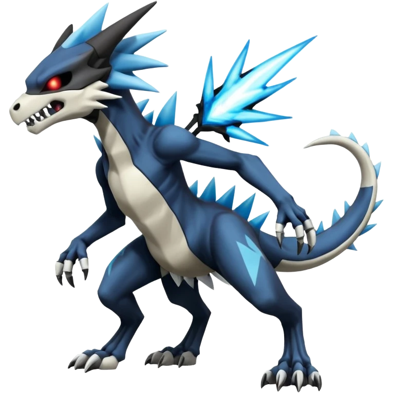 Skeletal Zeraora-Zoroark-Marowak-Dialga-Duskull-Electrike-Fakémon-hybrid-creature (full body)  emoji