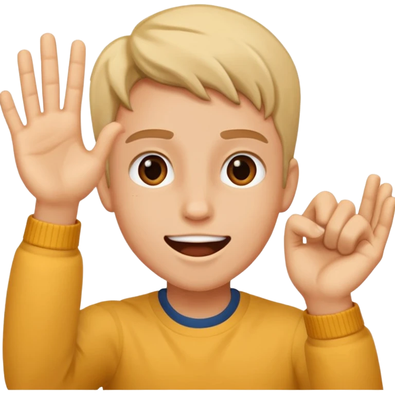 😆excited face like this with a hand next to it that is flexed towards the face emoji