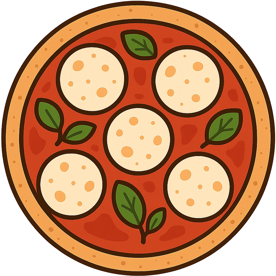 flat toon margherita pizza emoji