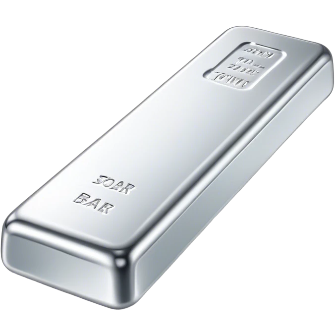 Cinematic Realistic Silver Bar, Cool and gleaming, with smooth, polished silver surfaces reflecting the light in soft, pristine highlights. The elegant shine of the metal exudes sophistication and timeless class. Soft glowing outline, capturing the essence of refined luxury and understated elegance in polished silver. emoji