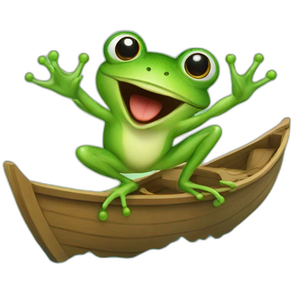 frog dancing on a boat emoji