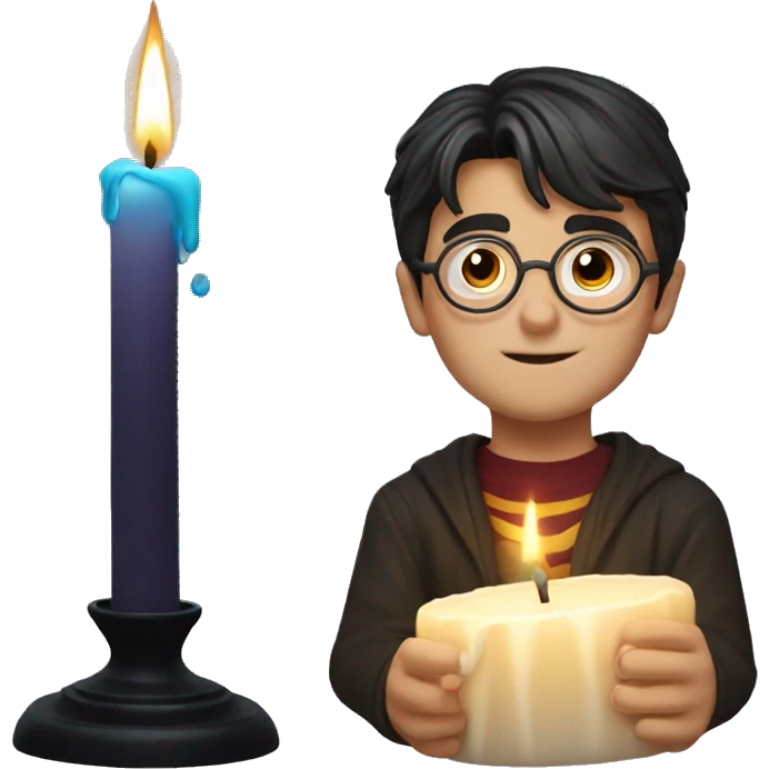 Candle with Harry Potter emoji
