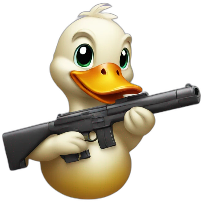 Duck with a gun emoji