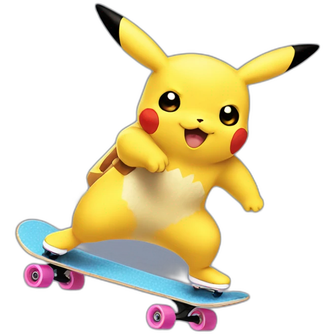 Pikachu skating emoji