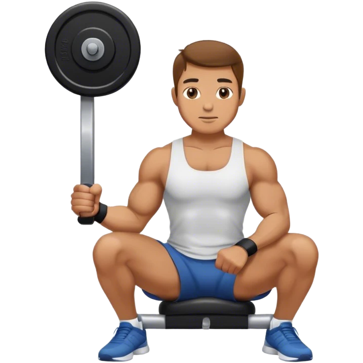 man seated weighted wrist curl emoji