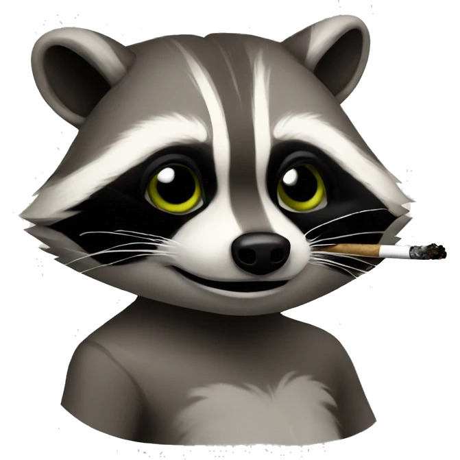 Raccoon smoking emoji