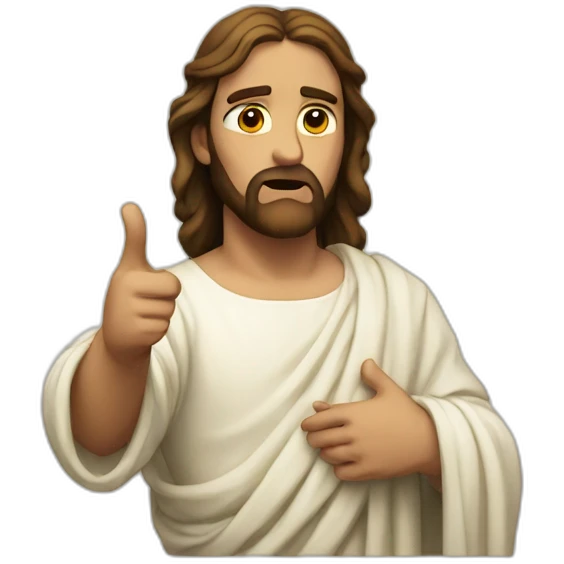 Sad Jesus pointing emoji