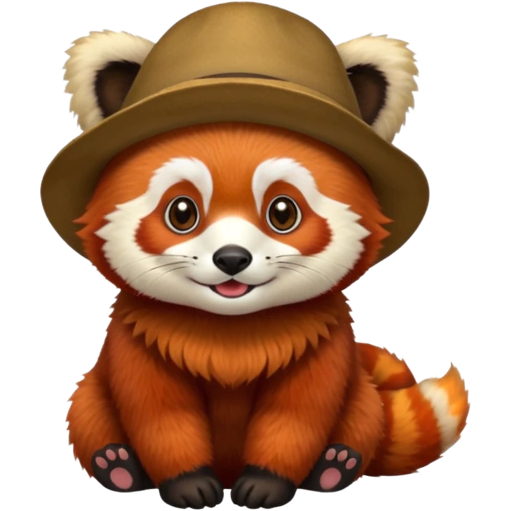 Red panda wearing hat emoji