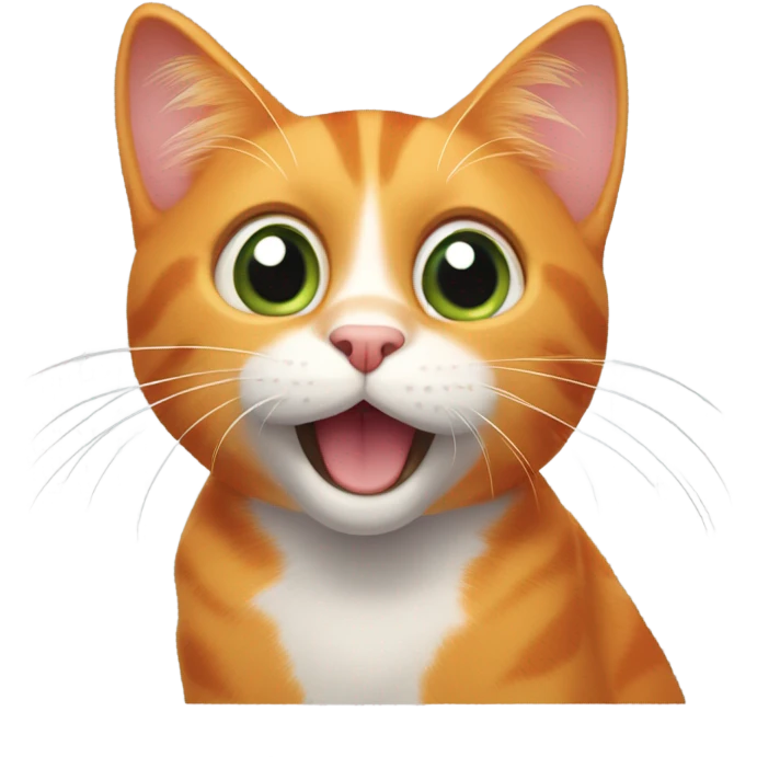 Orange cat crying to play  emoji
