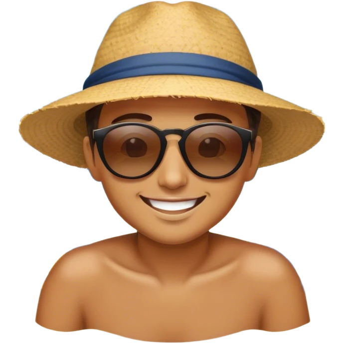 egg relaxing on the beach and sm emoji