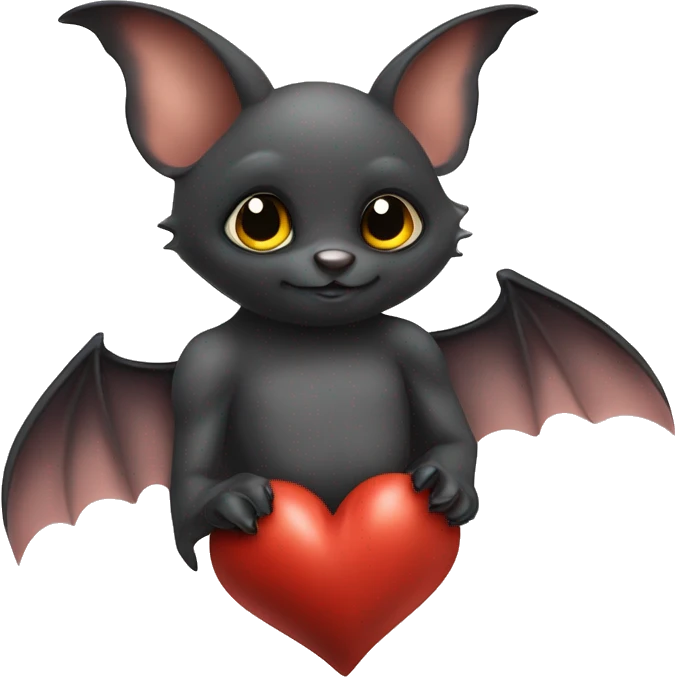 Fledermaus mit Herz im Arm ￼ emoji