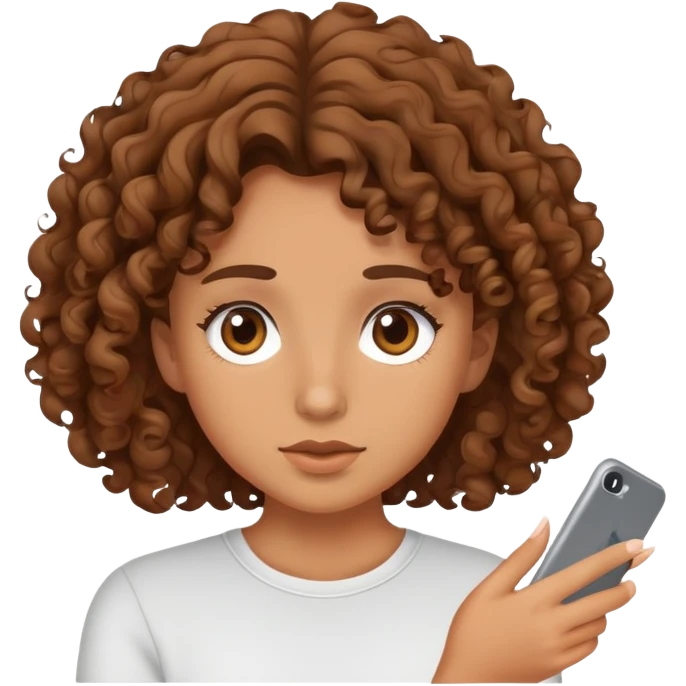 Kind of tan girl with brown curly medium hair doing 🤦‍♀️ emoji