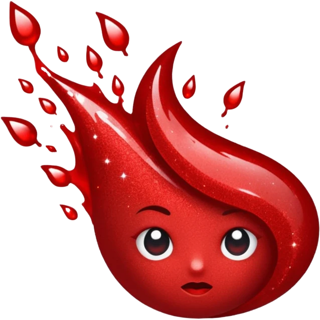 red glitter blood emoji