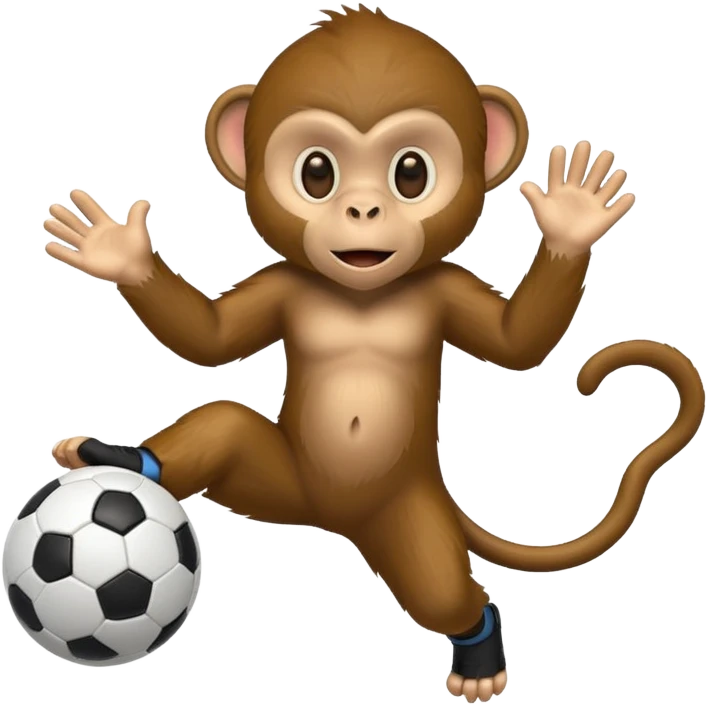 Quiero hacer a un mono jugando futbol emoji
