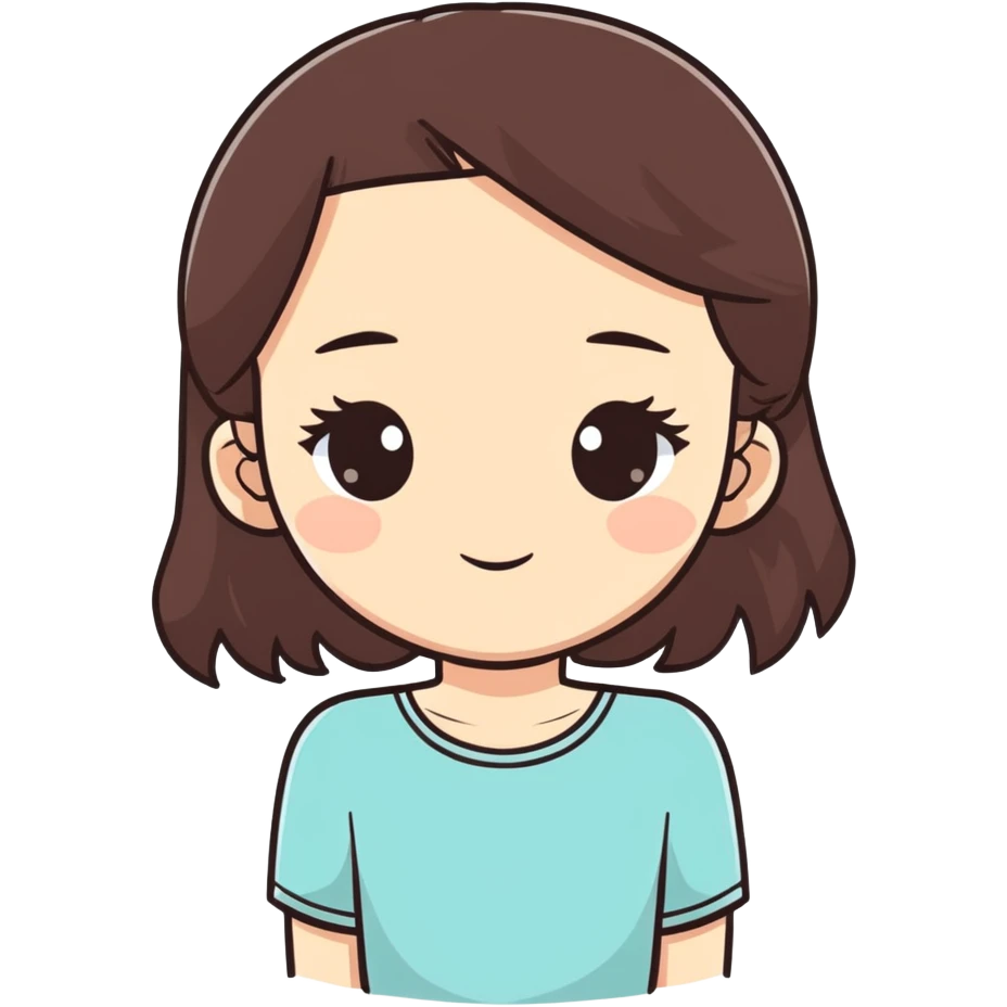 A girl with dark brown hair and white skin emoji