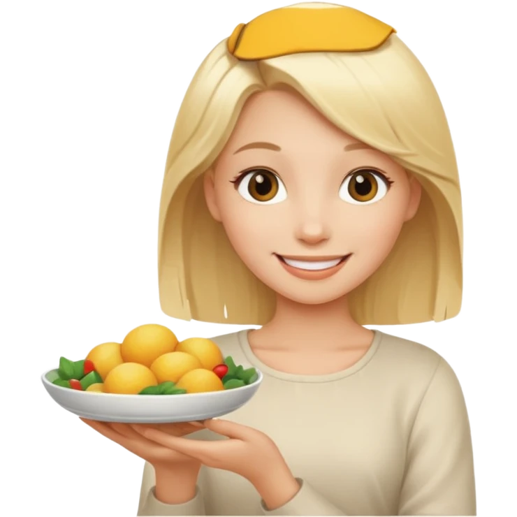 generate an emoji a blond girl holding a dish  emoji