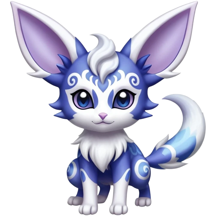 Shiny Exotic Cute Adorable Majestic Espeon-Meowstic-Hybrid-Creature with pattern-markings emoji