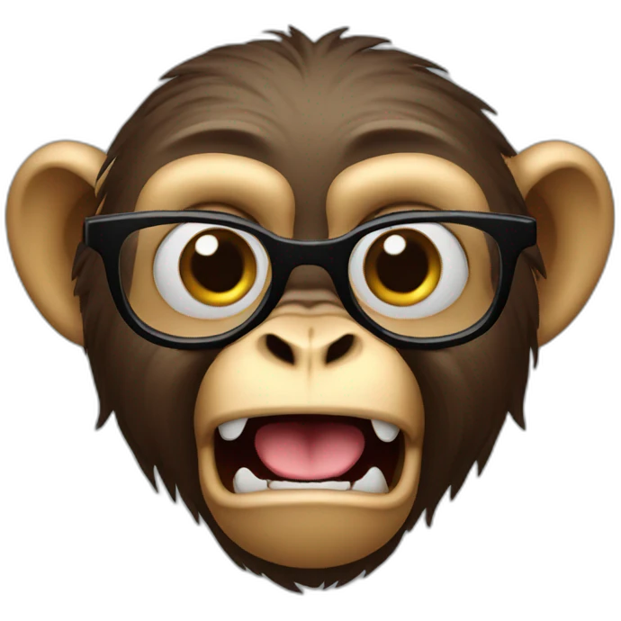 screaming monkey with glasses emoji