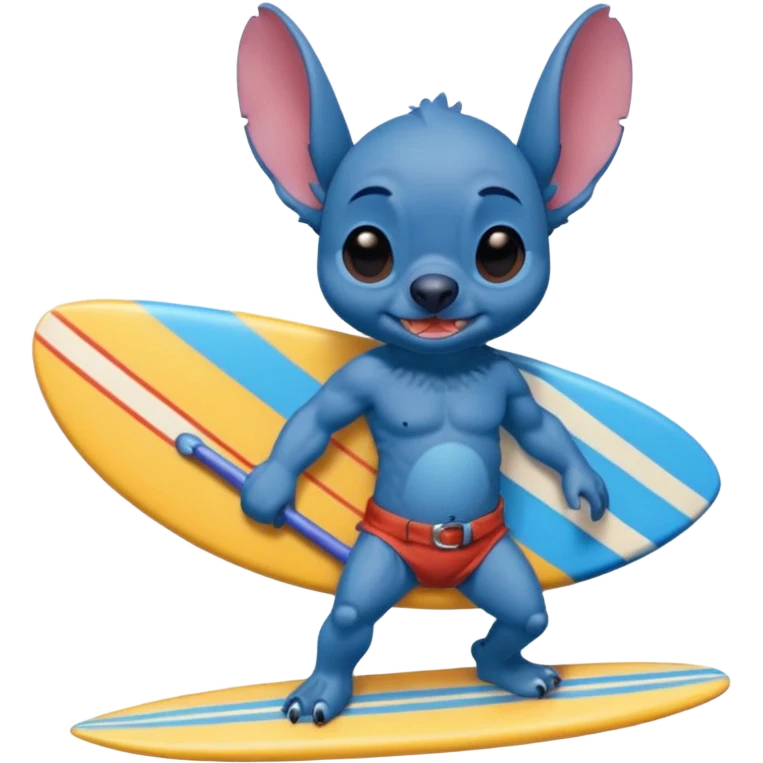 Stitch walking on the beach emoji
