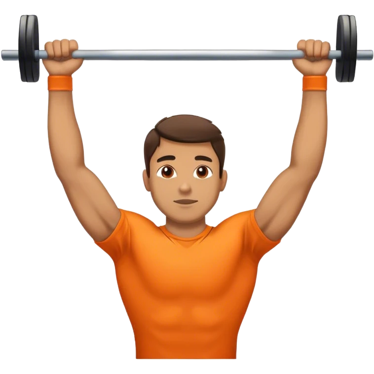 guy with orange shirt doing chin ups emoji