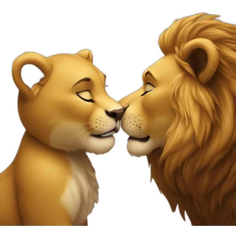 Lion Kiss bear emoji