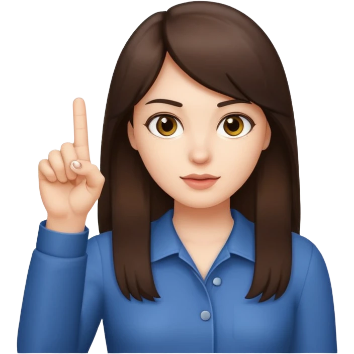 Brunette holding up middle finger emoji