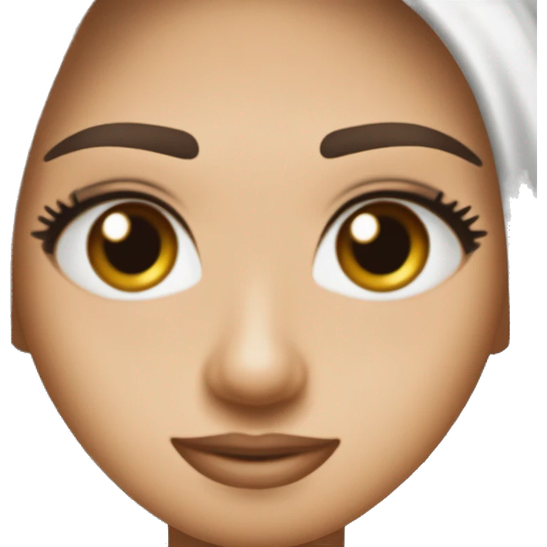 Quiero un emoji de mi persona con pecas ojos marrón oscuro cejas clara cabello castaño claro medio ondulado y entre liso  emoji