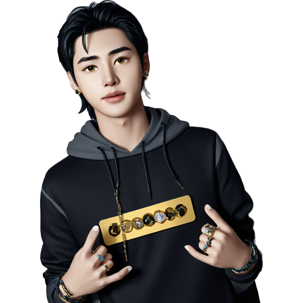 mysterious boy with jewelry emoji