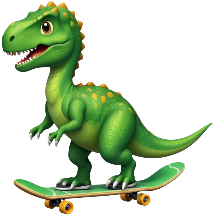 Dinosaur riding a Skateboard  emoji