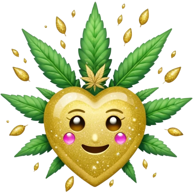 glitter bomb with weed emoji