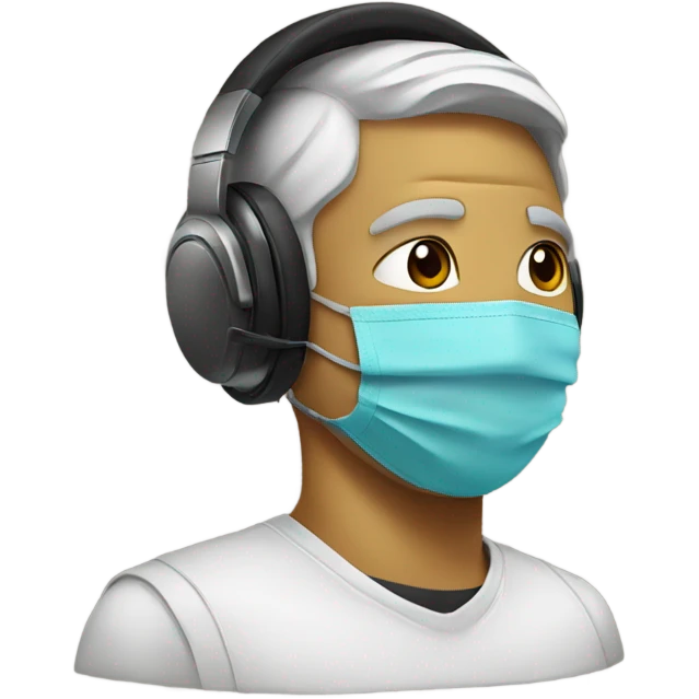 elon mask wearing a headphone emoji