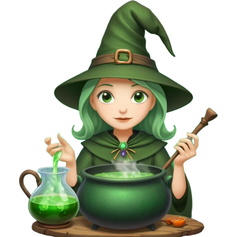 green witch cooking potion emoji