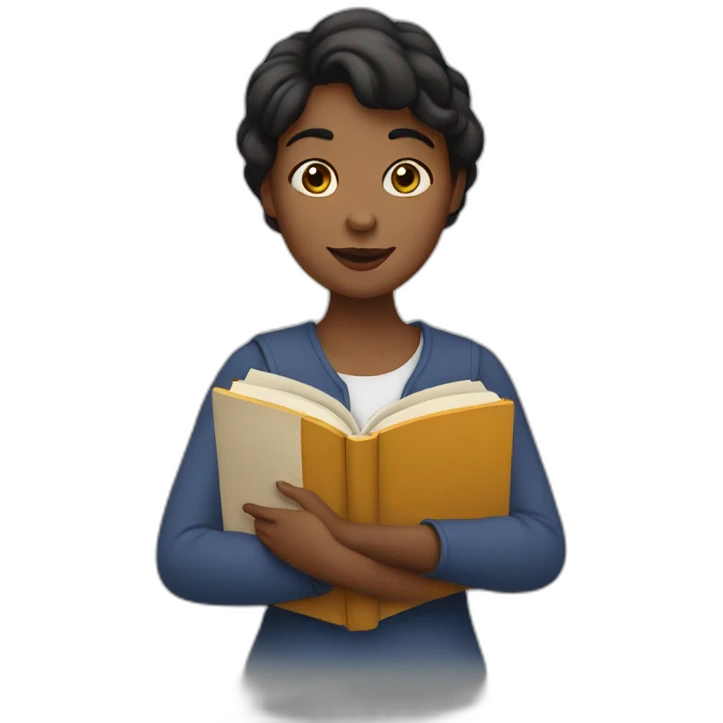 a women holding a book emoji