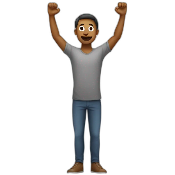 man lifting his hands up emoji