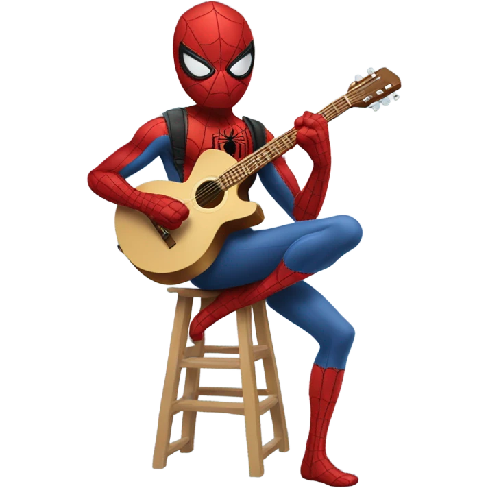 spider-man playing the guitar emoji