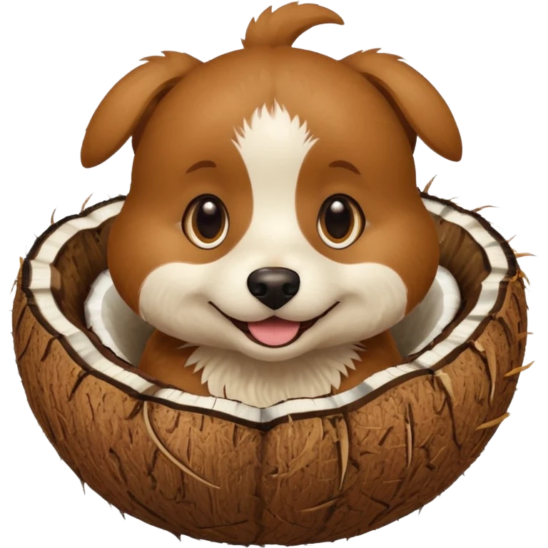 dog in a coconut emoji