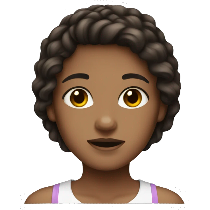 Girl brown hair take black mops  emoji