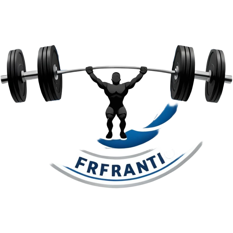 An emblem representing the World Weightlifting Federation with a stylized barbell and global elements. Bold text and clean lines symbolize strength, unity, and competition. Modern, dynamic design with a transparent background. emoji