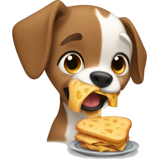 Perro comiendo emoji