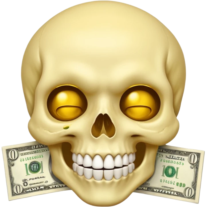 Money White Skull Emoji and Tongue Face emoji