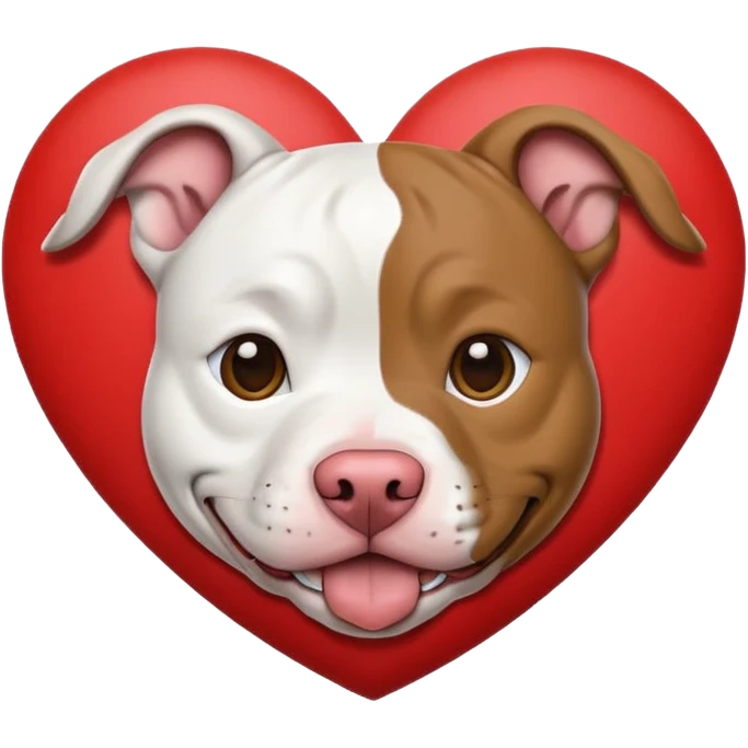 happy pit bull face inside a heart emoji