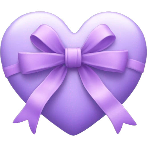 Lilac heart with a bow emoji